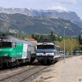 Les CC72026 et CC72091 en gare de Die.