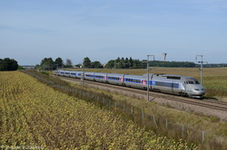 Le TGV Réseau 4503 près de Civrieux.