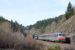 La BB67574 dans la rampe des Sauvages.