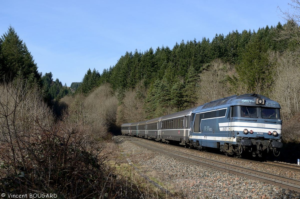 La BB67523 dans la rampe des Sauvages.